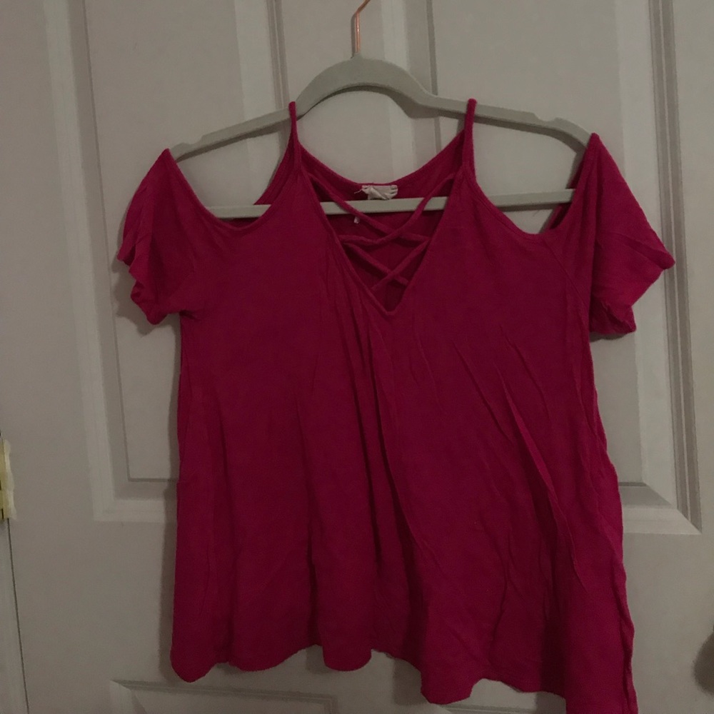 Pink off the shoulder top